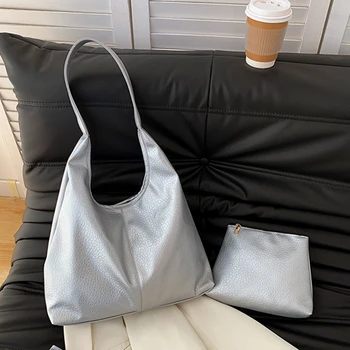 Ежедневни чанти за жени, брандираната чанта през рамо, голяма чанта-тоут, чанта с дръжка отгоре и портфейла си за монети, луксозна дизайнерска чанта, однотонная луксозна чанта