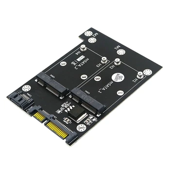 Карта за пренос на Данни Naked Card Adapter Card Dual MSATA SSD в двойна SATA3.0 6 Gbit/с Конвертор Карта-адаптер С led индикатор