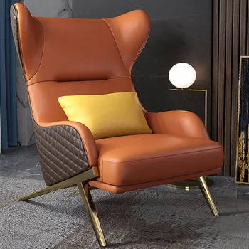 Лесно луксозно кресло за отдих в скандинавски стил, произведени по индивидуална заявка, дизайнерски стол за дневна с висока облегалка