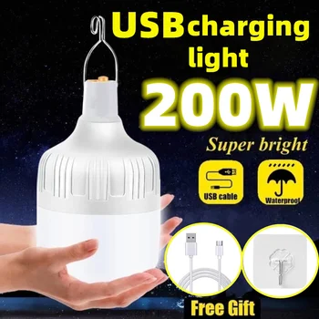 Многофункционална Преносима електрическа крушка USB Акумулаторна с кука Led лампа за барбекю на открито, оборудване за къмпинг осветление