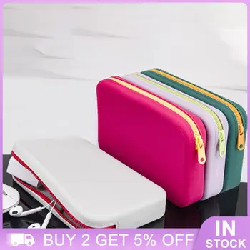 Модерна и минималистичная Силиконова чанта за съхранение, Здрава пътна косметичка, косметичка, Необходим силикон, 4 цвята, чанта за съхранение