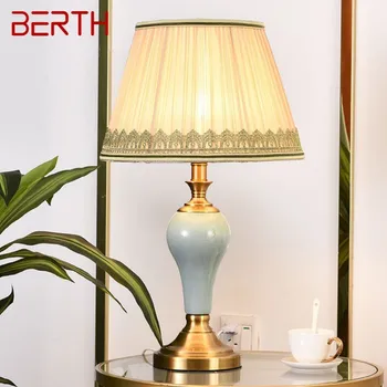 Модерна керамична настолна лампа BERTH LED, Европейски творчески луксозен модерен настолна лампа за дома, дневна, кабинет, спалня