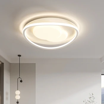 Модерни led плафониери в скандинавски стил е минималистичен, тавана лампа с кръгла панел за хол, спалня, вътрешно осветление, осветителни тела