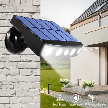 Мощен led монтиран на стената лампа на слънчевата енергия, външен сензор за движение, Водонепроницаемое IP65 Осветление за градински пътеки, гараж, двор, улични лампи