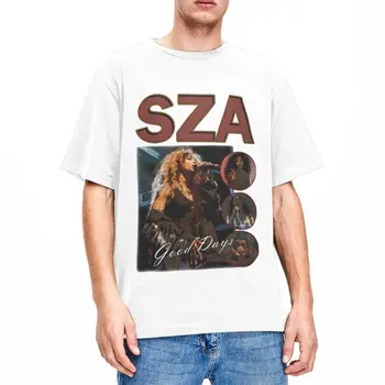 Мъжки Женска риза SZA Singer в Ретро стил, Стоки Good Days, Дрехи От чист Памук, Реколта Тениска с Къс ръкав и кръгло воротом, Класическа Тениска