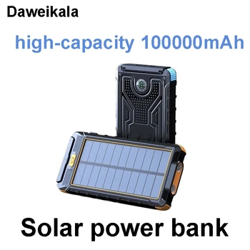 Нов Соларен Панел Power Bank 100000mAh Компас Открит Водоустойчив Колан Безжично Зареждане, Супер Бърз Мултифункционален Power Bank