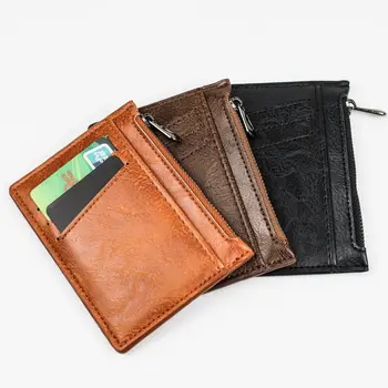 Нова ежедневни креативна чанта за карта с цип от изкуствена кожа, мултифункционален бизнес-ID, притежателят на банковата кредитна карта, чанта, калъф за чантата