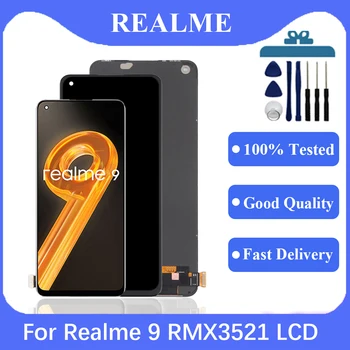 Оригинален Дисплей За OPPO Realme 9 4G RMX3521 LCD дисплей с Сензорен екран Digiziter възли За Realme 9 Подмяна на LCD дисплея