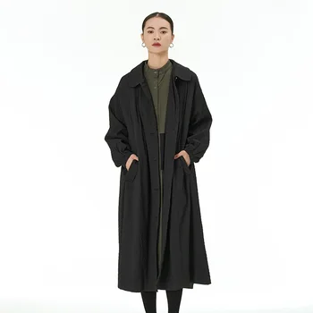 Оригинална рокля SuperAen в корейски стил, есен-зима 2023, Нов дамски Свободен ден за ден тренч, палто