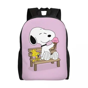 Раница с 3D принтом Вудстокской кучета Манга за момчета и момичета, пътни чанти за колеж, мъжки и дамски чанти за книги, 15-инчов лаптоп