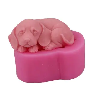 Силиконова форма за сапун за кучета, Сладки, Силиконови 3D Форми за бонбони за кучета, Дизайн животни, Направи си сам, Празнична Торта, Форма за печене Шоколадова Желе, Тави за