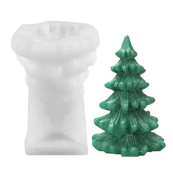 Силиконови форми за ароматни свещи на Коледната елха, Форма за направата на сапуни ръчно изработени Гипсови форми за производство на свещи, Продукти за декорация на дома за парти