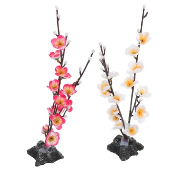 Украса Суши Пластмасова Тава с цветя Череши Творчески Украсена с Декоративни Фалшиви Изкуствени външни растения