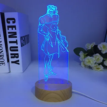 Човек-Резачка Аки Хаякава Дървен 3D Led нощна светлина Аниме за вашия интериор, Спални, Детски Подарък За Рожден Ден Манга Led Лампа Дропшиппинг
