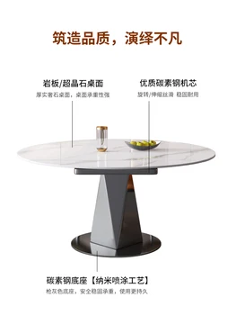 Шиферный маса за хранене и столове може да се почисти лесно лукс, съвременен компактен домакински уред, завъртане и сгъване кръг